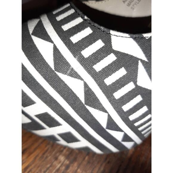 Size 9 Bumper Black White Geometric Print Platform Pump Stiletto High Heel Shoes - Picture 5 of 8